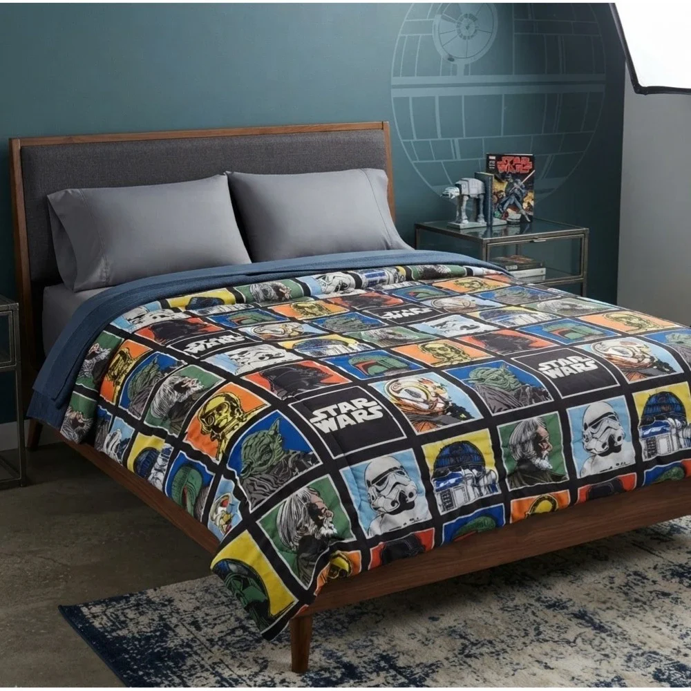 VTG Star Wars Classic Reversible Twin/Full Comforter Vader Yoda Skywalker 90s